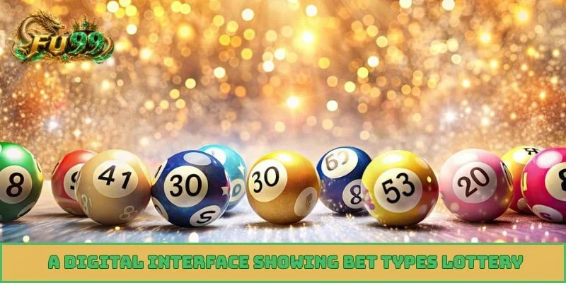 A digital interface showing Bet Types Lottery