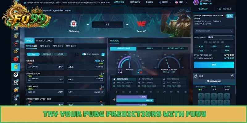 Try your PUBG predictions with FU99
